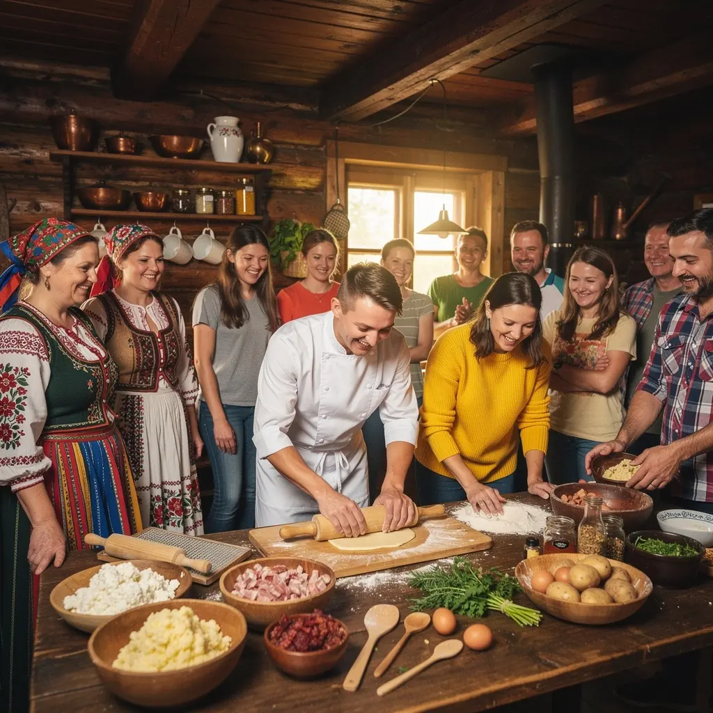 Explorers navigating a challenging rock climbing route on the dramatic cliffs of the Low Tatras.
